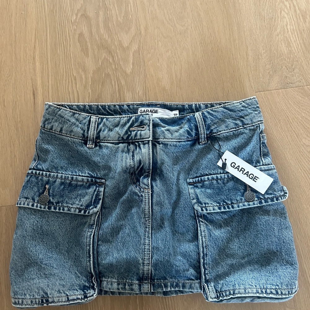 Garage Blue Denim Cargo Skirt